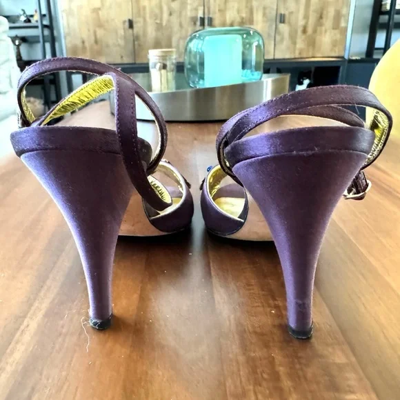 Ungaro Paris Butterfly Purple Sequined Heels - Picture 10 of 12